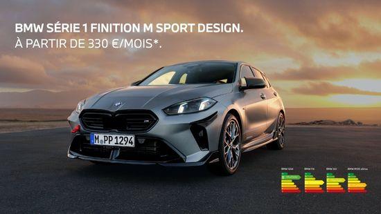 BMW Série 1 Finition M Sport Design dès 330€/mois.