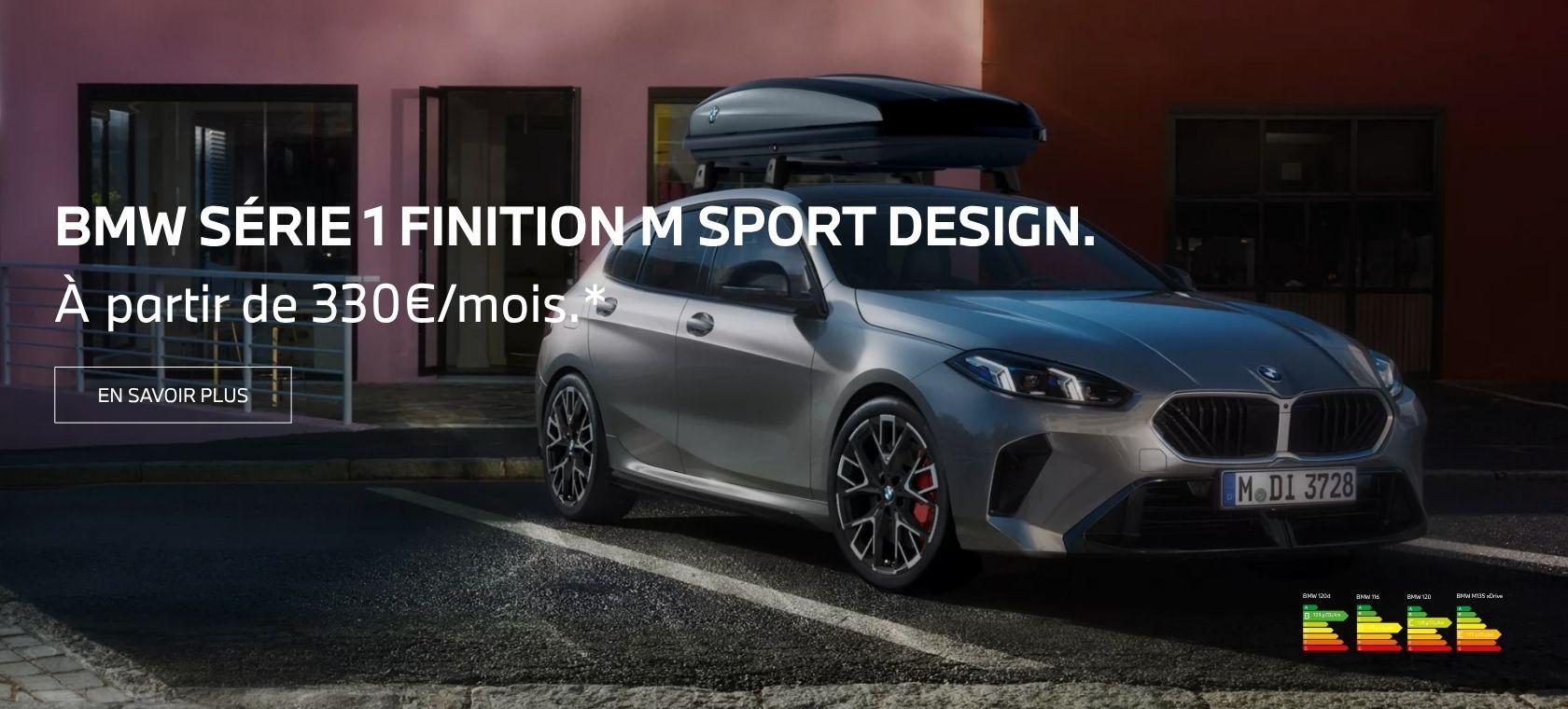 BMW Série 1 Finition M Sport Design dès 330€/mois.