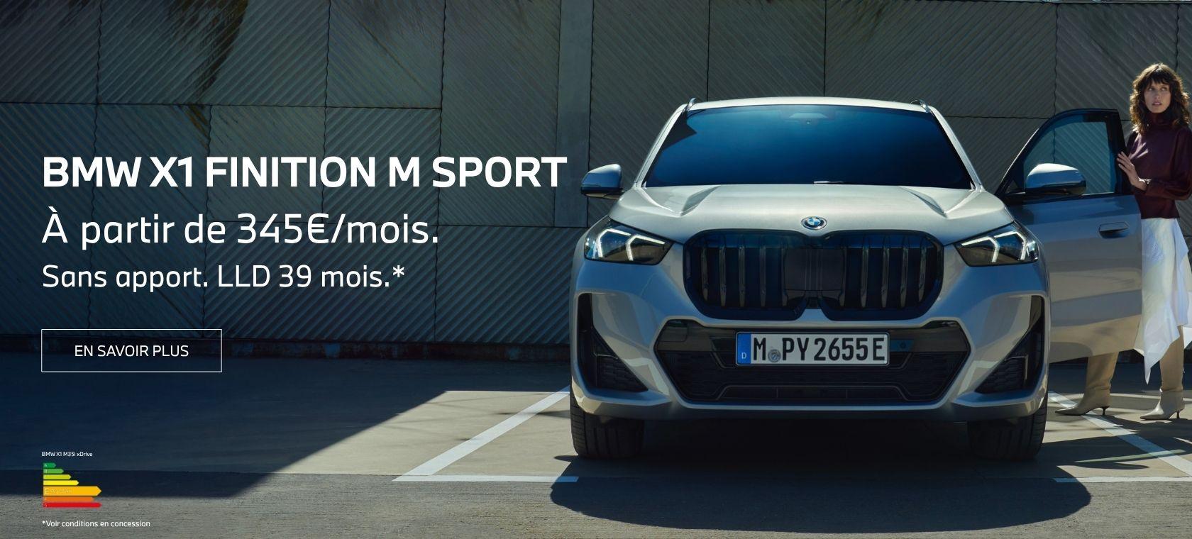 BMW X1 Finition M Sport dès 345€/mois