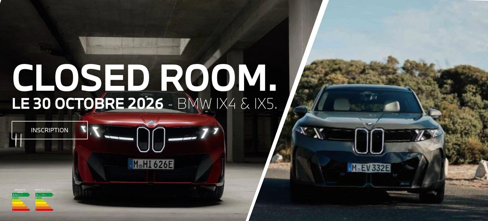 Closed Room BMW : découvrez les Nouvelles BMW iX4 et BMW iX5